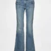 Jeans med lav midje, lange og smale