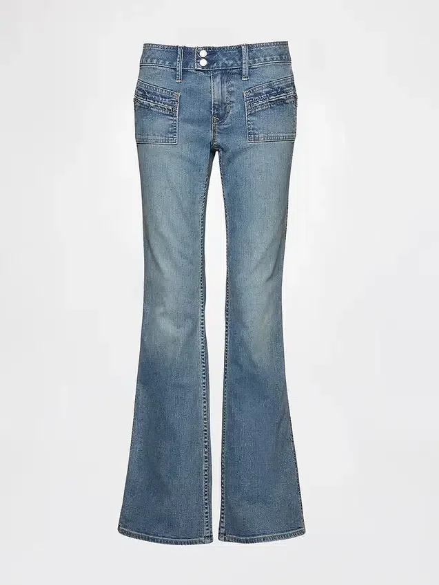 Jeans med lav midje, lange og smale