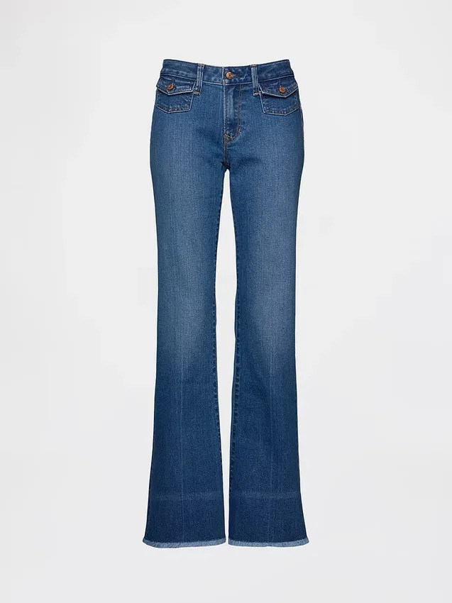 Jeans med lav midje, lange og smale
