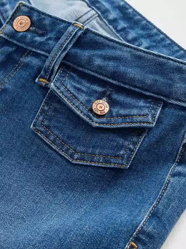 Jeans med lav midje, lange og smale