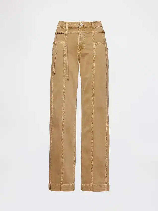 Jeans med lav midje, løs passform og mikrobelte i 90-tallsstil