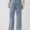 Jeans med lav midje, løs passform og sidestriper i 90-tallsstil