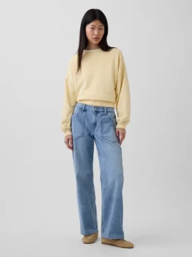 Jeans med lav midje og løs passform i 90-tallsstil