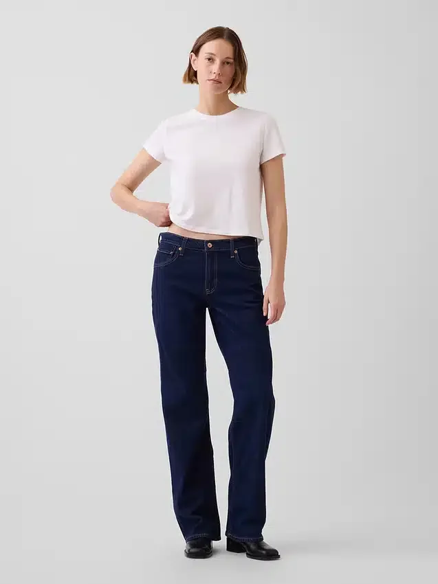 Jeans med lav midje og løs passform i 90-tallsstil