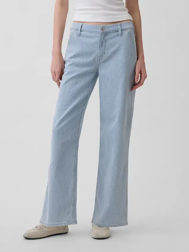 Jeans med lav midje og løs passform i 90-tallsstil