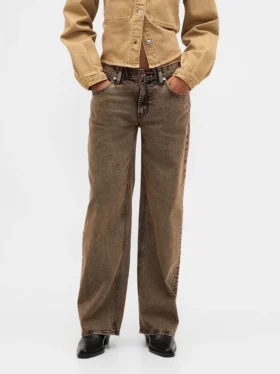 Jeans med lav midje og løs passform i 90-tallsstil