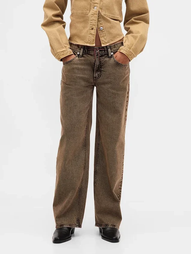 Jeans med lav midje og løs passform i 90-tallsstil