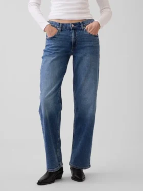 Jeans med lav midje og løs passform i 90-tallsstil