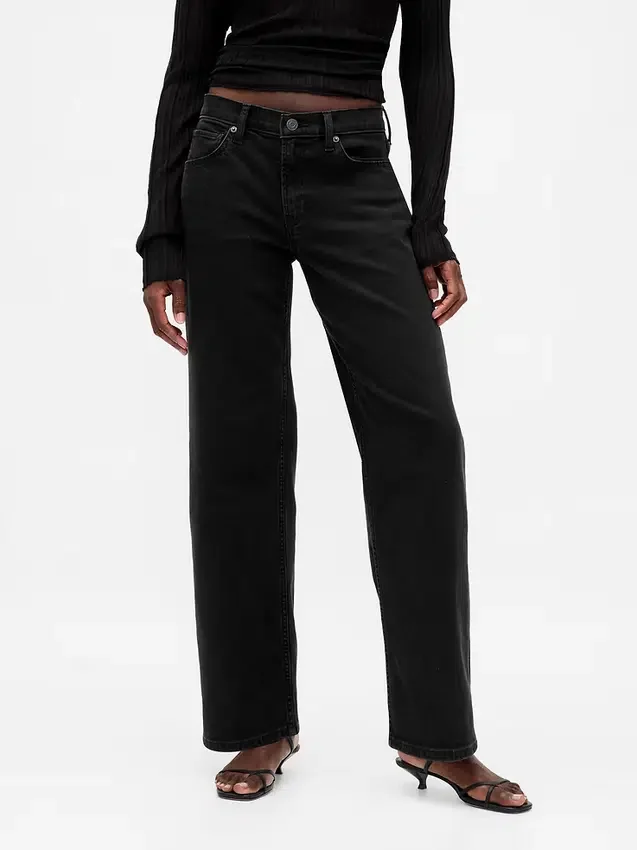 Jeans med lav midje og løs passform i 90-tallsstil