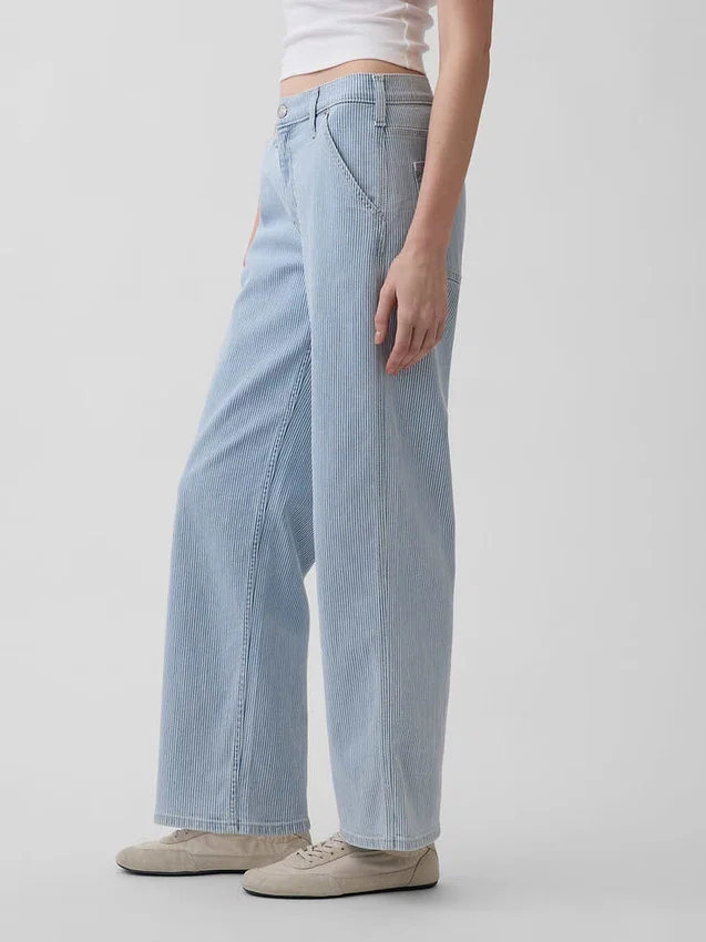 Jeans med lav midje og løs passform i 90-tallsstil