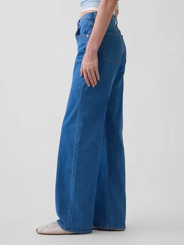 Jeans med lav midje og løs passform i 90-tallsstil