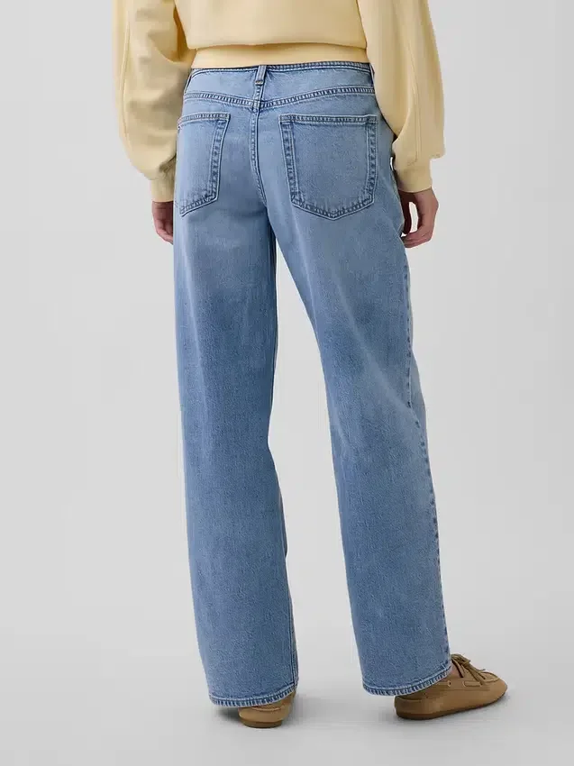 Jeans med lav midje og løs passform i 90-tallsstil