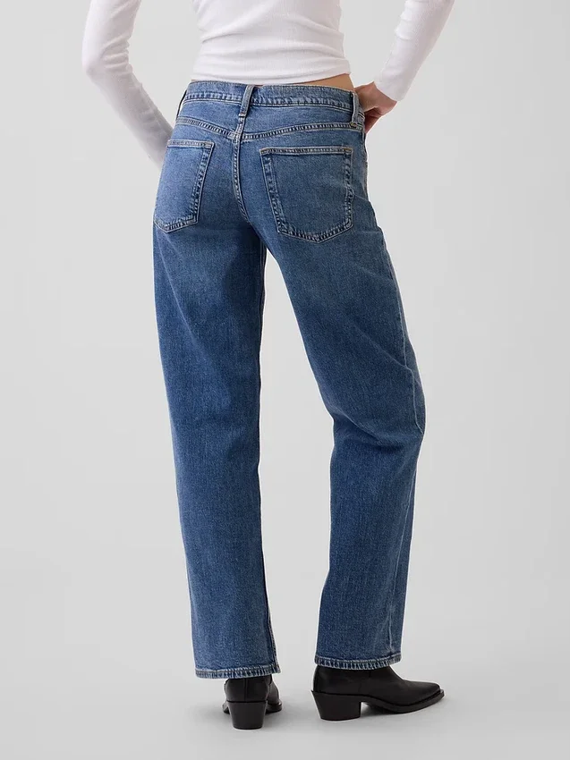Jeans med lav midje og løs passform i 90-tallsstil