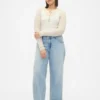 Jeans med lav midje og løs passform i 90-tallsstil
