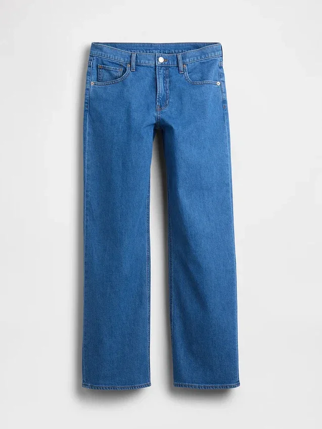 Jeans med lav midje og løs passform i 90-tallsstil
