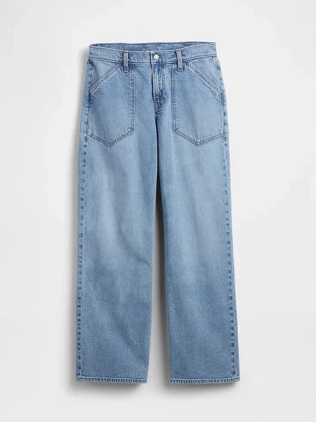 Jeans med lav midje og løs passform i 90-tallsstil