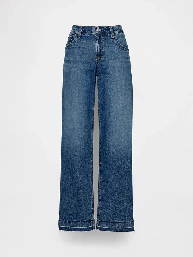 Jeans med lav midje og løs passform i 90-tallsstil