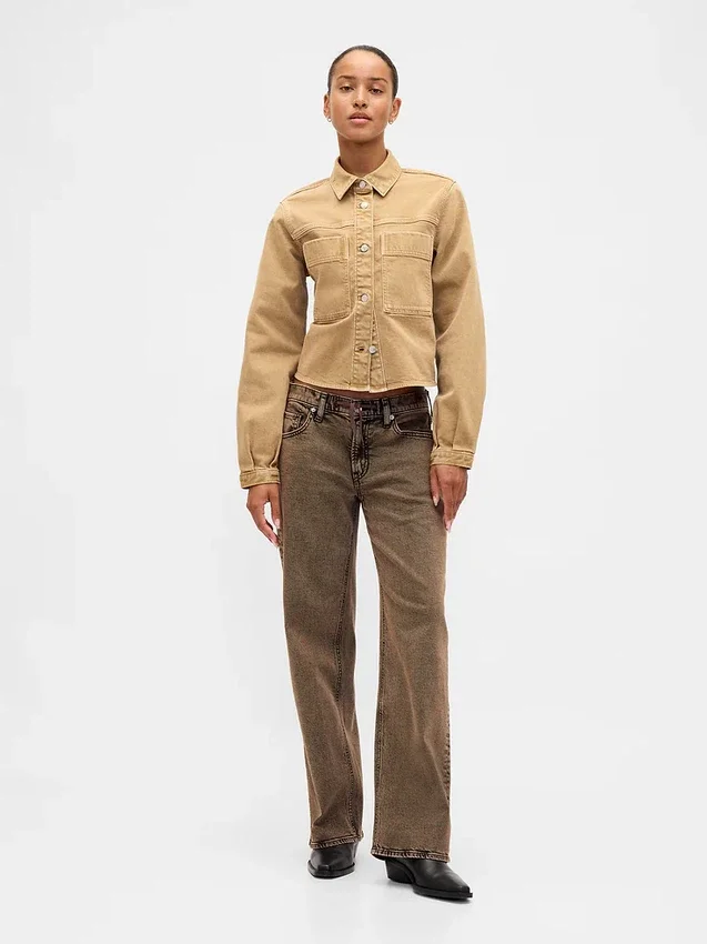 Jeans med lav midje og løs passform i 90-tallsstil