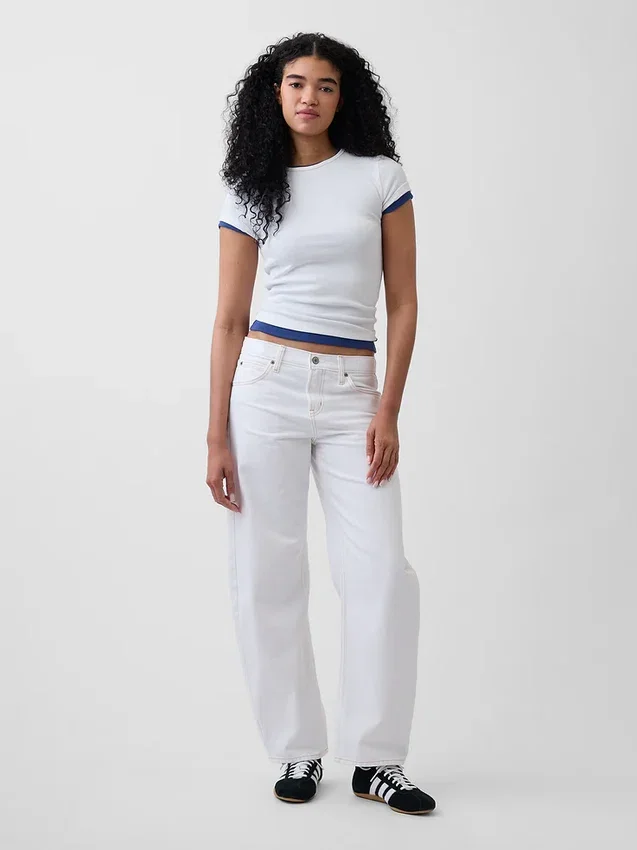 Jeans med lav midje og vid ben