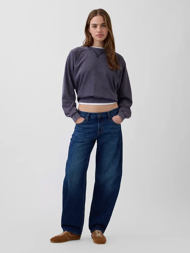 Jeans med lav midje og vid ben