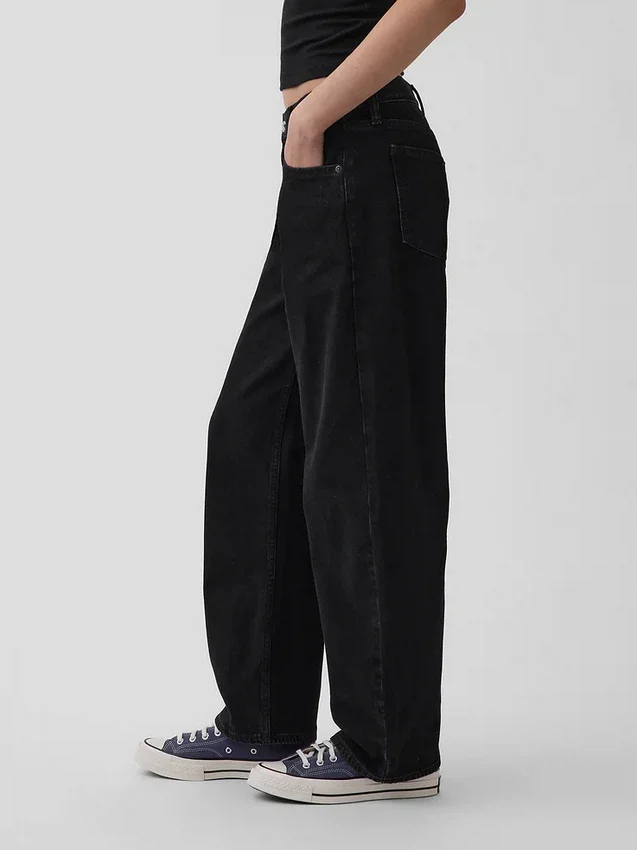 Jeans med lav midje og vid ben