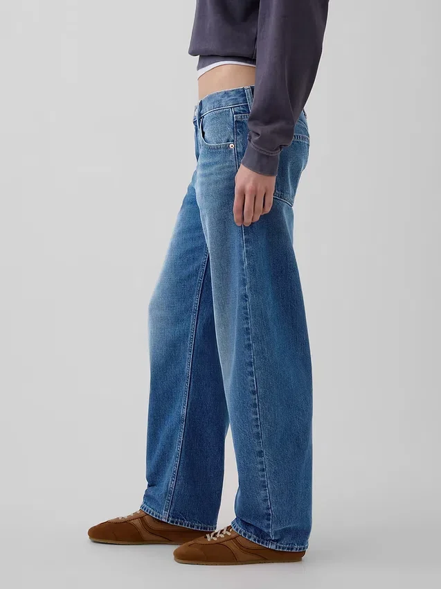 Jeans med lav midje og vid ben