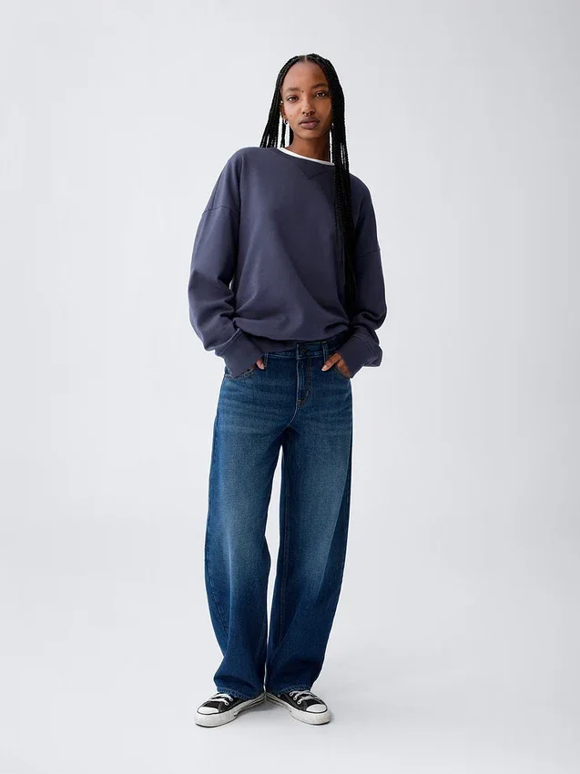 Jeans med lav midje og vid ben