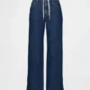 Jeans med lav midje, snøring og løs passform i 90-tallsstil