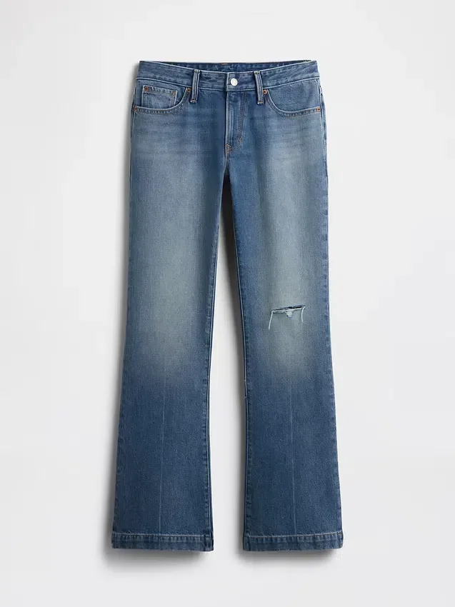 Jeans med lav midje, stiv passform, lange og smale ben