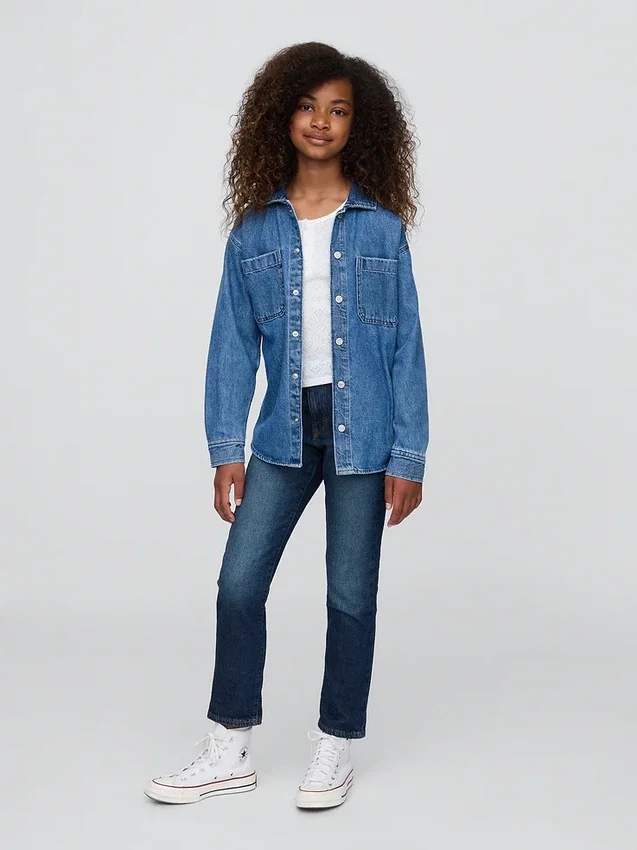 Jeans med middels høy midje for jenter