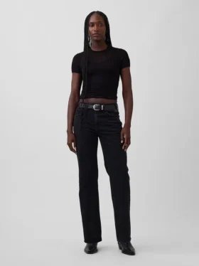 Jeans med middels høy midje og avslappet, rett passform
