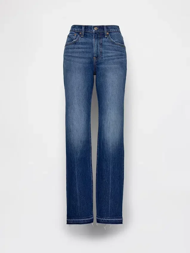 Jeans med middels høy midje og avslappet, rett passform