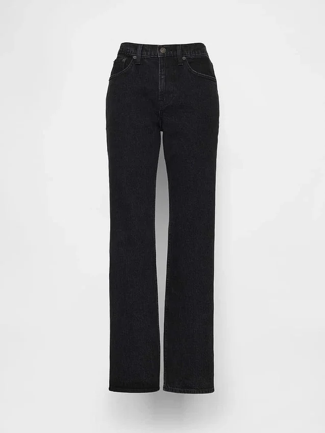 Jeans med middels høy midje og avslappet, rett passform