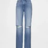 Jeans med middels høy midje og avslappet, rett passform