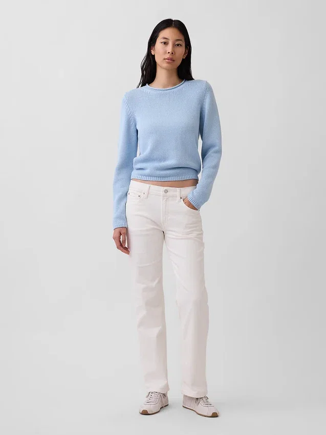 Jeans med middels høy midje og avslappet, rett passform