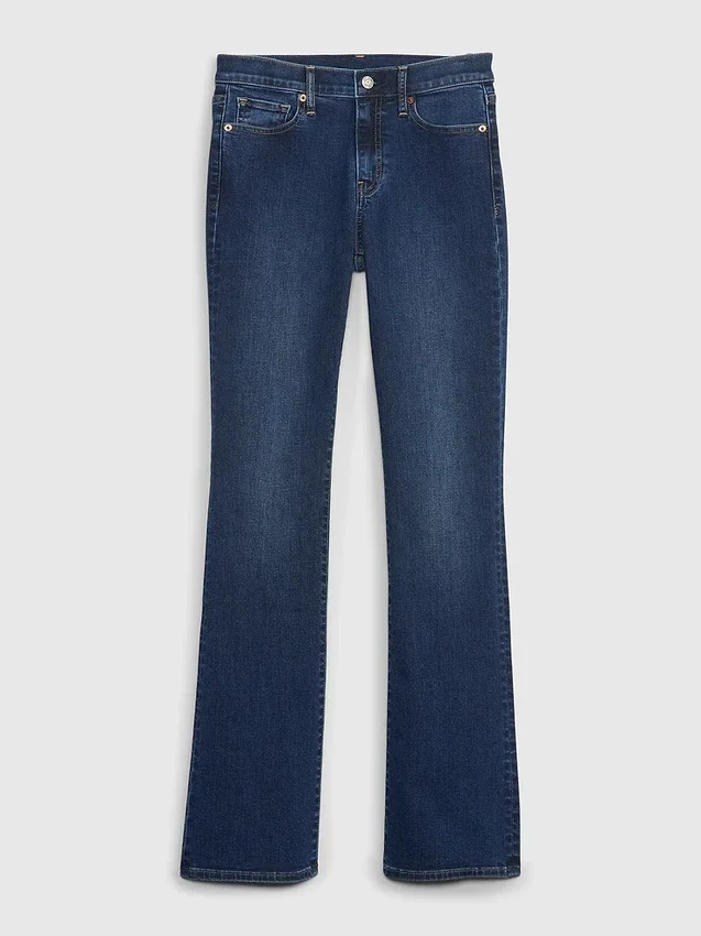 Jeans med middels høy midje og baby boot-ben