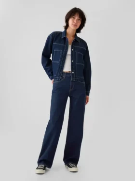 Jeans med middels høy midje og løs passform i 90-tallsstil