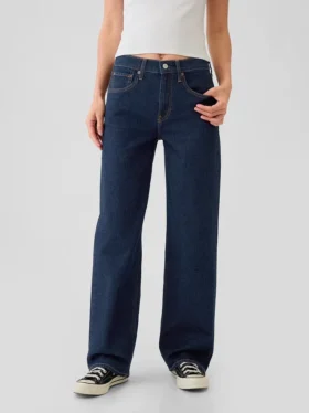 Jeans med middels høy midje og løs passform i 90-tallsstil