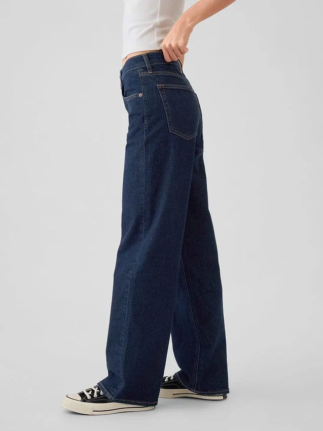 Jeans med middels høy midje og løs passform i 90-tallsstil