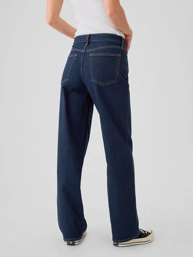 Jeans med middels høy midje og løs passform i 90-tallsstil