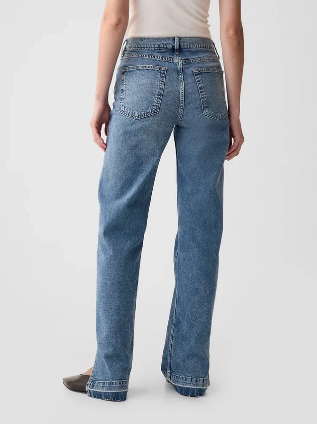 Jeans med middels høy midje og løs passform i 90-tallsstil