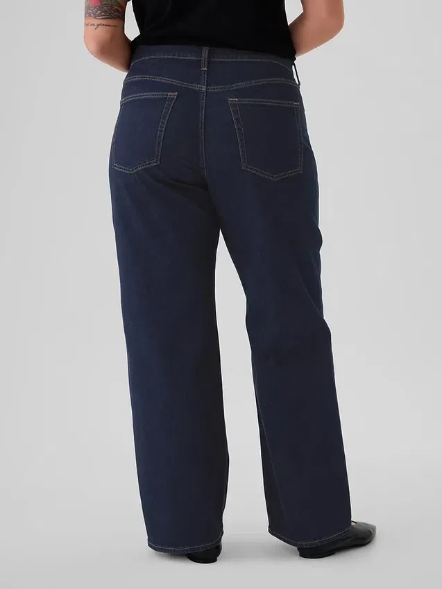 Jeans med middels høy midje og løs passform i 90-tallsstil