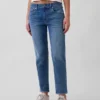 Jeans med middels høy midje og smal, avsmalnende passform