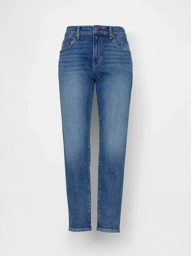 Jeans med middels høy midje og smal, avsmalnende passform