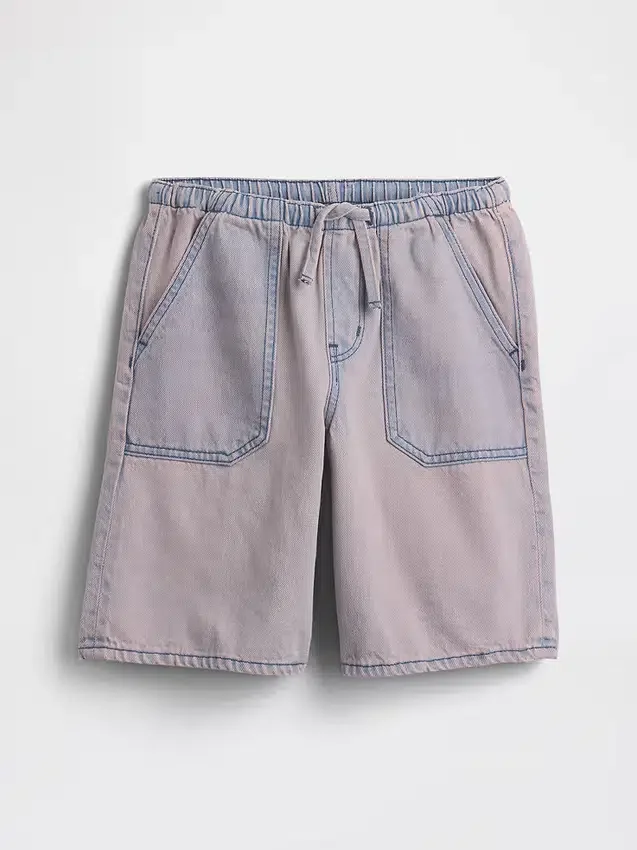 Jeansshorts for barn med lav midje og lang passform