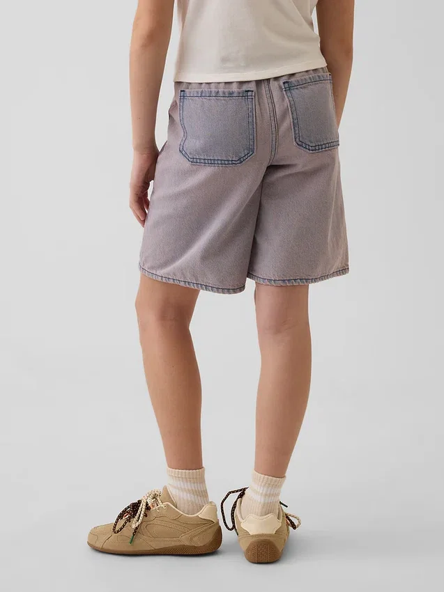 Jeansshorts for barn med lav midje og lang passform