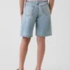 Jeansshorts for barn med middels høy midje og lang passform