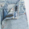 Jeansshorts for barn med middels høy midje og lang passform