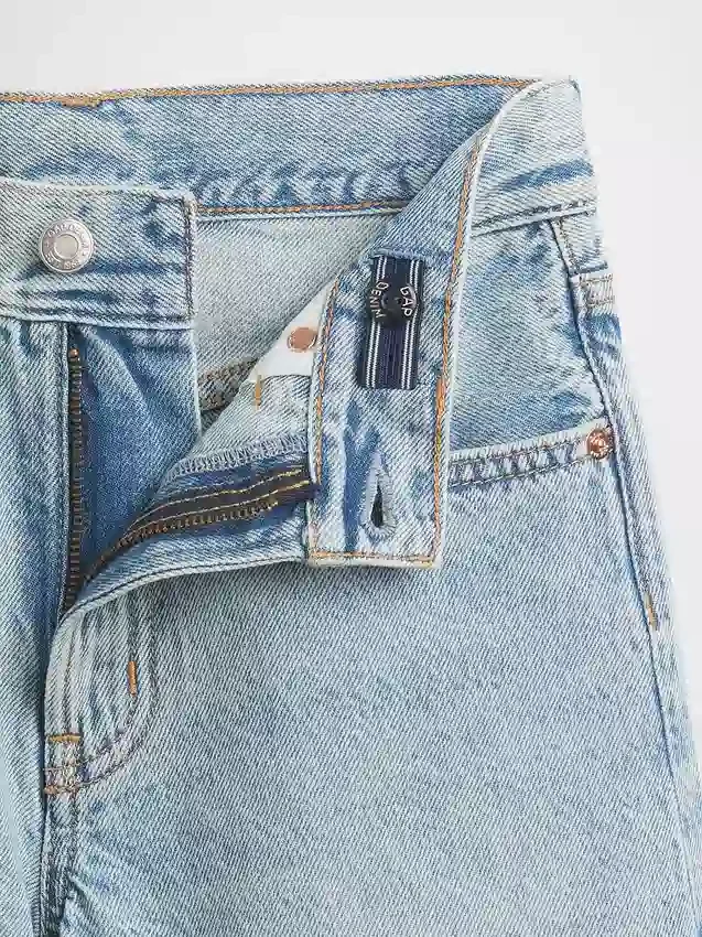 Jeansshorts for barn med middels høy midje og lang passform