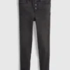 Jeggings for barn med høy midje og slitt look